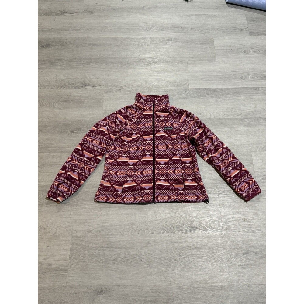 Columbia Jacket Purple Fleece Jacket Southwestern Aztec Women’s Sz XL